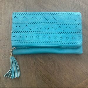 Cutout Design Clutch or Purse - Teal